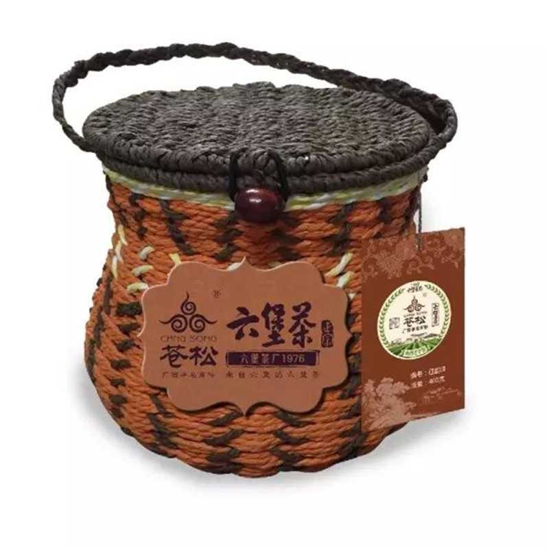 苍松六堡茶 2013年绳箩...